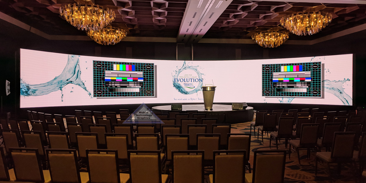 Curved Corporate LED Video Wall Rentals Chicago, Illinois